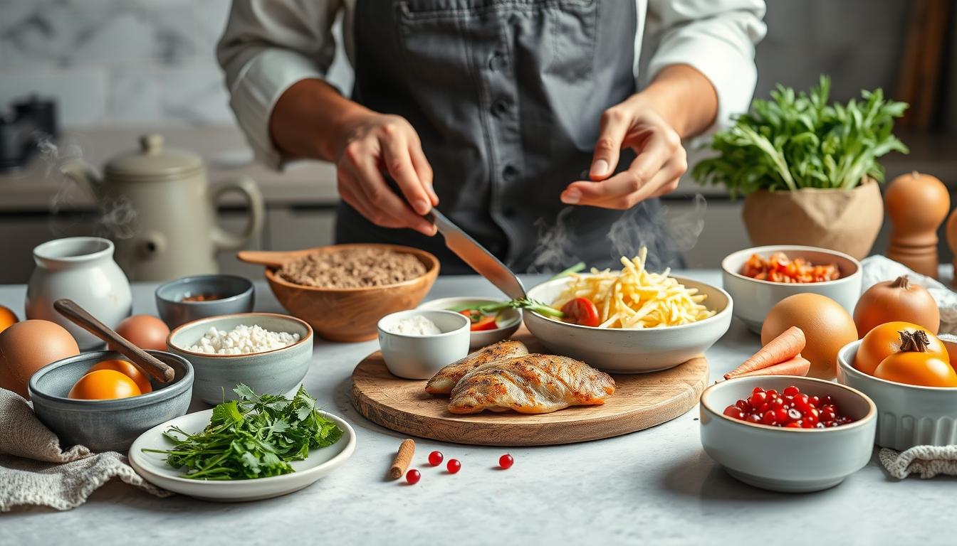 Quick weeknight dinner prepared in a home kitchen